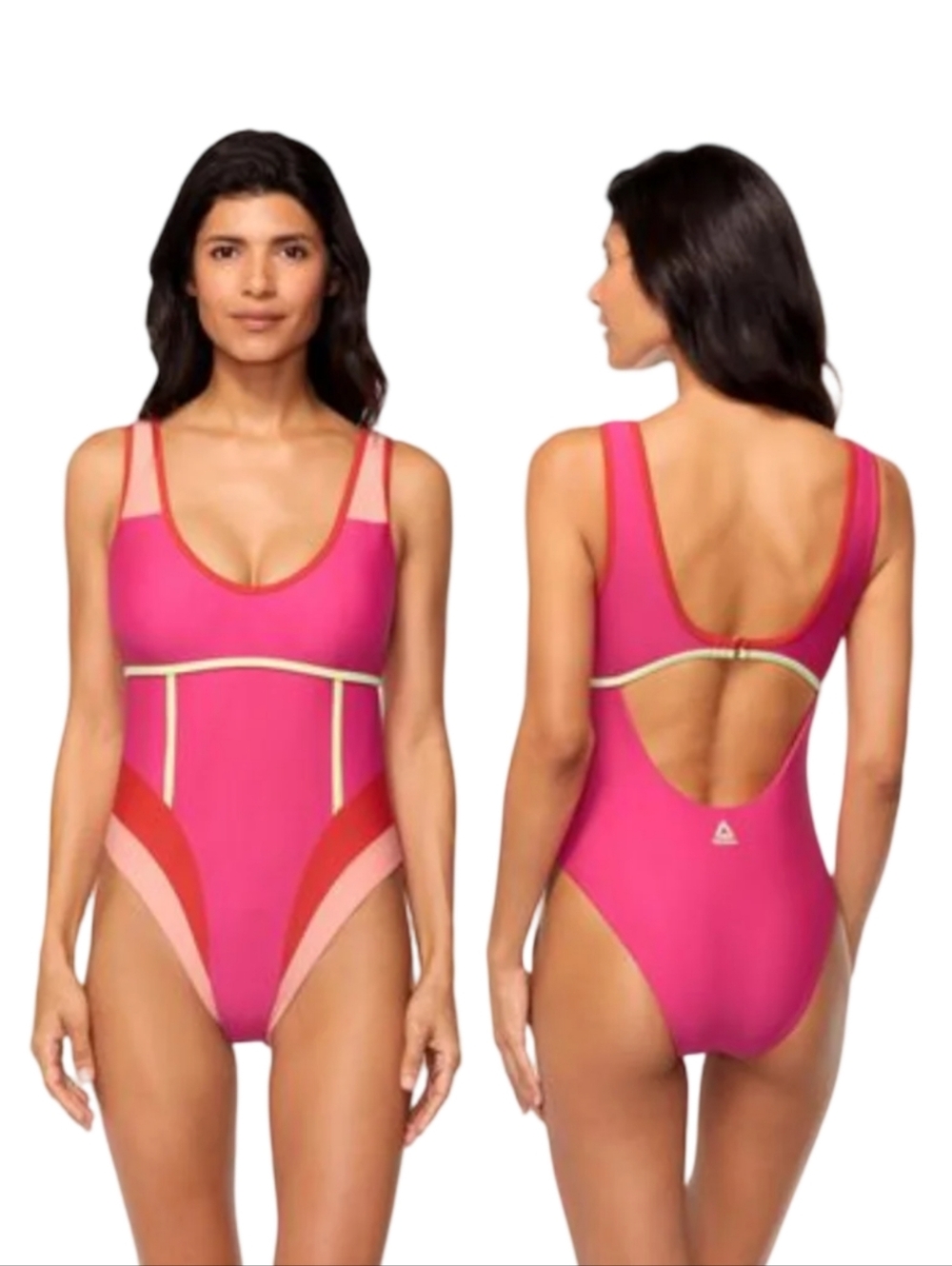 Reebok One Piece - Neon Pink Green And Coral - Size 12